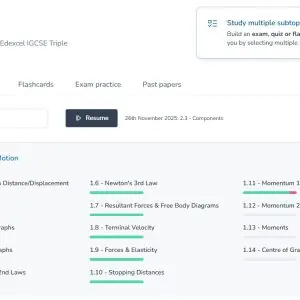 screenshot of Cognito dashboard, showing various topics and the progress made.